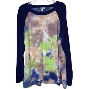 Logo Lori Goldstein Womens Charlie Hand Tie Dyed Sweater Size XL Raglan Sleeve‎